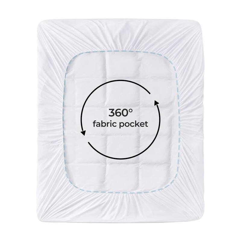 3" Cooling Tencel Lyocell Microfiber Soft Mattress Pad White Bed